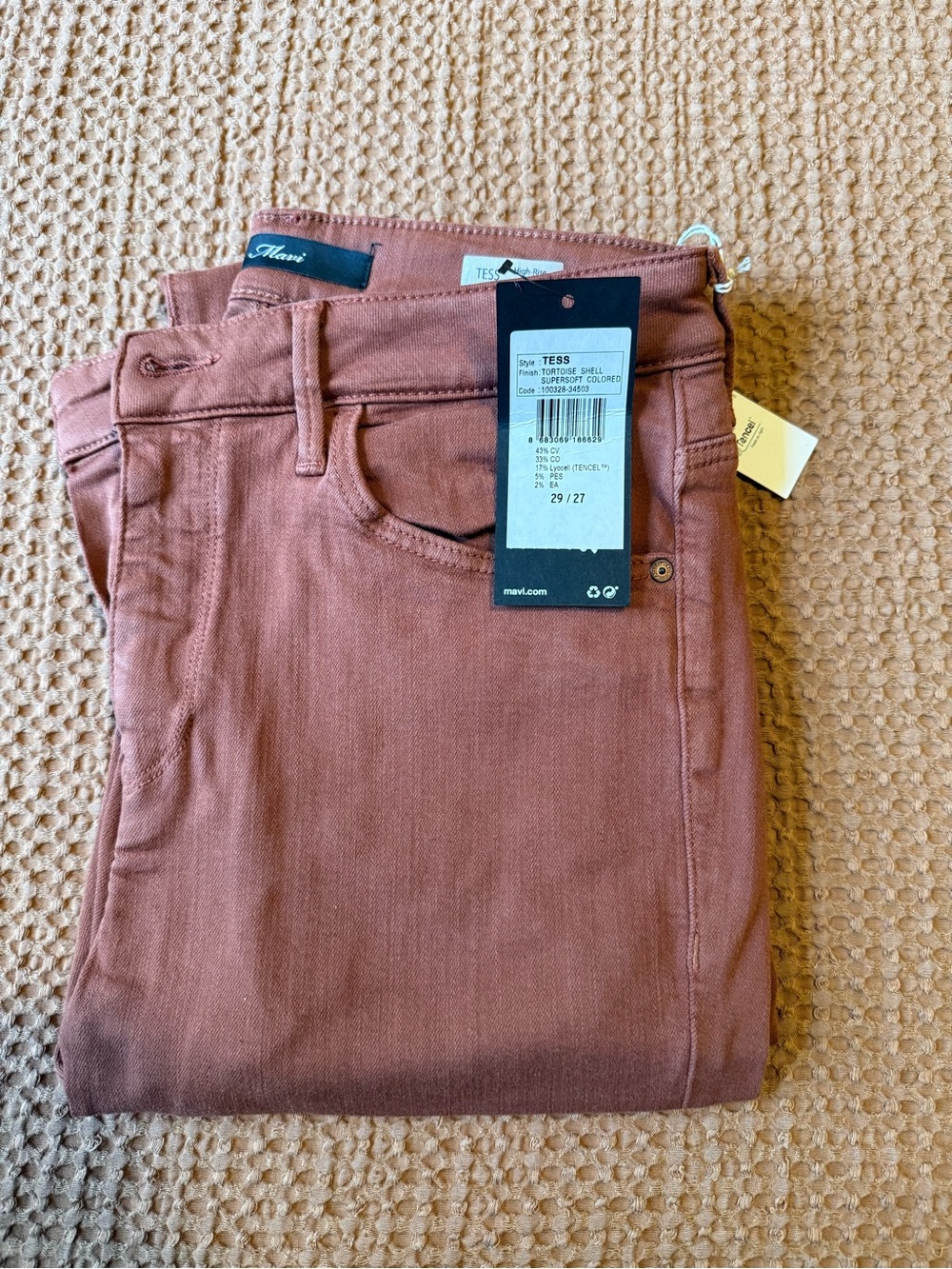 Mavi Tess Skinny Jeans in Rusty Brown